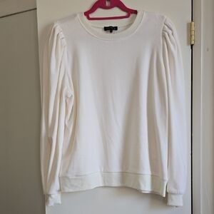 1. State Cream Sweatshirt with Puff Sleeves